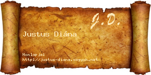 Justus Diána névjegykártya