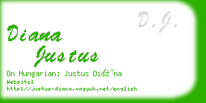 diana justus business card